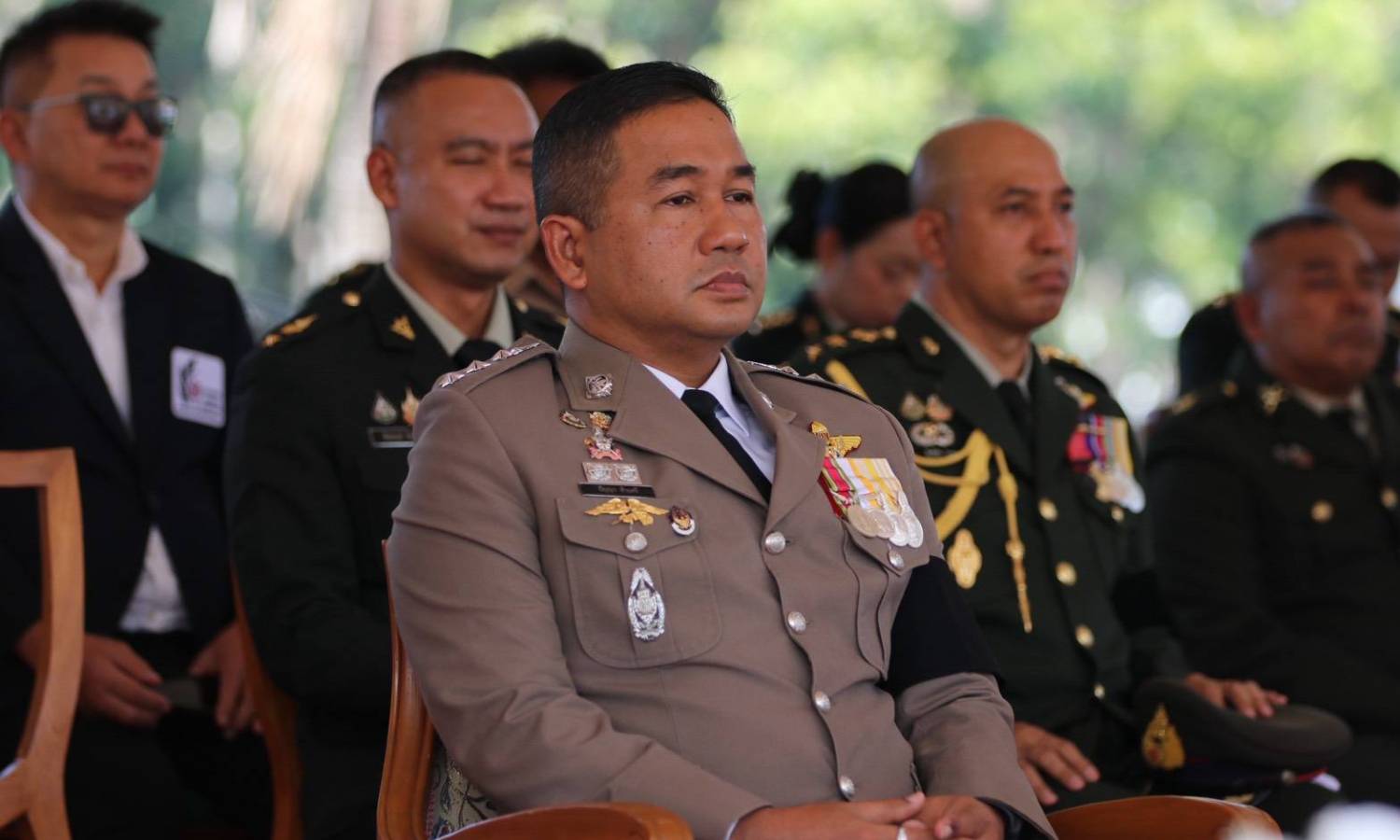 พ.ต.อ.ปัญญา ท้วมศรี ผกก.สภ.เมืองชุมพร เข้าร่วมเป็นเกียรติในพิธีกระทำสัตย์ปฏิญาณตนต่อธงชัยเฉลิมพล เนื่องในวันกองทัพไทย ประจำปี 2569